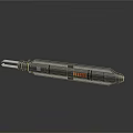 Futuristic Sci Fi Tech Device With Glowing Blade Dark Gray Body And Yellow Indicators
