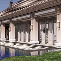 Chinese-style ancient building of the Great Hall of the Great Hero 3d model