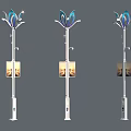 Modern Traffic Signpost With Flower Shaped Top And Digital Information Display Screen