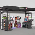 Universal Attraction Amusement Equipment Exhibition Booth With Various Arcade Machines And Display Shelves