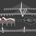 Bridge viaduct overpass bridge zipper bridge highway bridge sea crossing bridge 3d model
