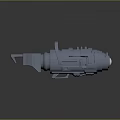3D Rendered Blue Weapon With Metallic Texture And Mechanical Handle Structure