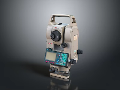 High Precision Total Station Surveying Instrument With Digital Display And Controls 3d model