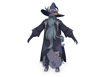Modern Old Man Old Man Mage Game Character Anime Character 3d model