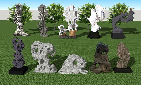 New Chinese Style Taihu Stone Courtyard Garden Taihu Stone Ornaments 3d model