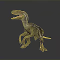 Realistic Dinosaur Figure with Open Mouth Red Eyes and Detailed Skin Texture in Standing Posture