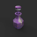 Purple Perfume Bottle With Elegant Floral Patterns And Unique Design For Cosmetics