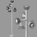 Modern Floor Lamps With Multiple Mesh Lampshades In Black And White Design