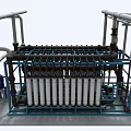 Industrial Equipment Featuring Metal Structure Multiple Pipes and Cylindrical Processing Components