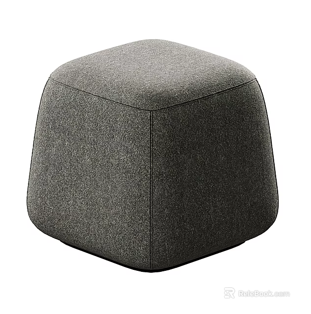 Gray Fabric Ottoman With Modern Minimalist Design For Home Comfort 3d model 