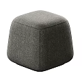 Gray Fabric Ottoman With Modern Minimalist Design For Home Comfort