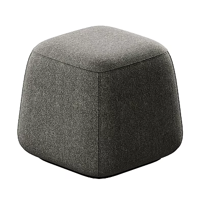 Gray Fabric Ottoman With Modern Minimalist Design For Home Comfort 3d model
