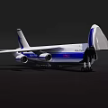 Large Transport Airplane Model With Blue White Livery And Detailed Features