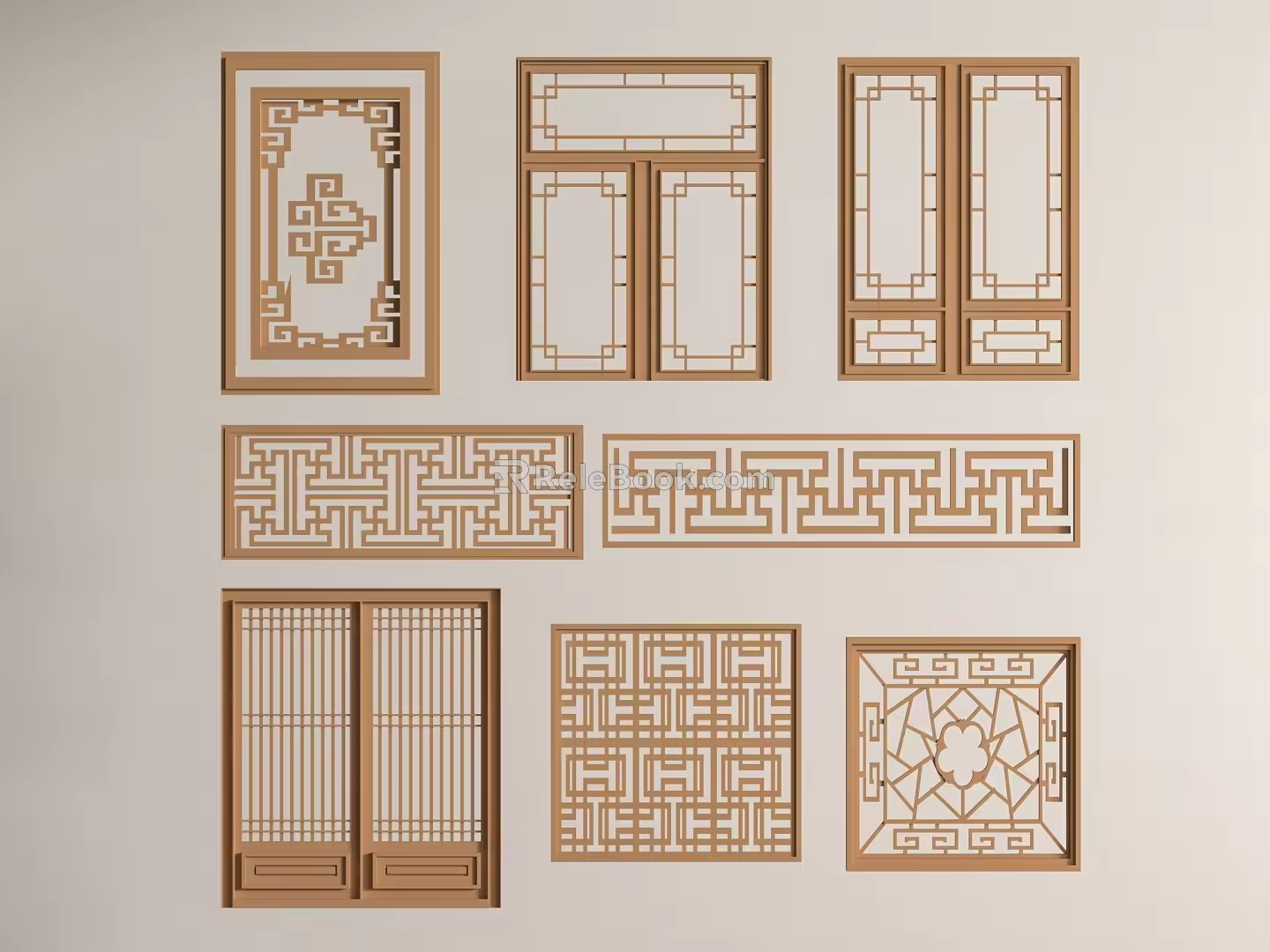 Chinese style lattice 3d model