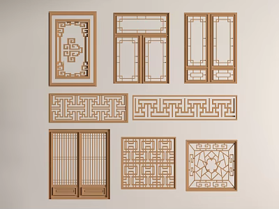 Chinese style lattice 3d model