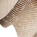 Unique Wave Shaped Wooden Ceiling With Perforated Details