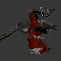 Two Purple and Red Robot Characters With Mechanical Armor And Weapons