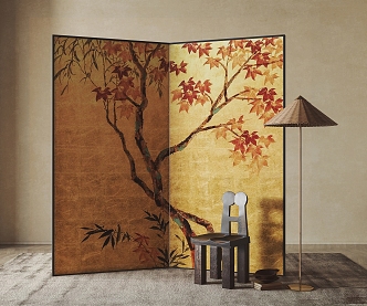 New Chinese Style Screen Partition 3d model