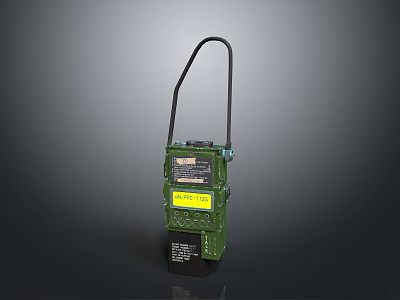 Green Industrial Device With Black Handle And Yellow Information Label 3d model