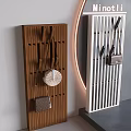 Wooden And White Wall Mounted Hook Boards For Hanging Bags And Hat Storage