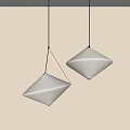 Modern Diamond Shaped Pendant Lights Two Light Colored Hanging With Soft Glow