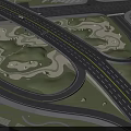 Efficient Modern Road Infrastructure Design Featuring Highway Interchange Loop Roads And Green Spaces 3d model