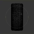 Black Tire with Alloy Wheel and Deep Tread Pattern for Vehicles 3d model