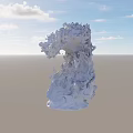 White Abstract Artistic Stone Carving Sculpture With Swirl Flowing Form