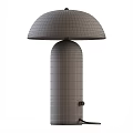 Modern Minimalist White Table Lamp with Round Dome Shade and Cylindrical Base Set of Four