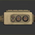 Vintage Headphone Speaker With Numeric Keypad Display Screen Control Buttons And Audio Ports