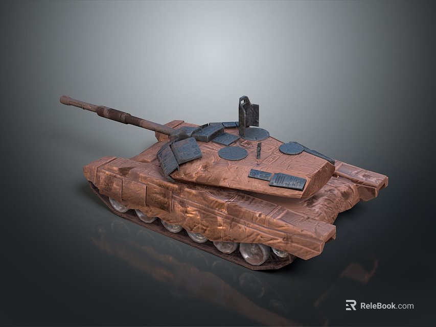 3D Rendered Military Brown Tank With Cannon Turret Detailed Tracks And Armor 3d model 