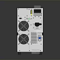 Computer Power Supply Unit With Black Enclosure White Panel Cooling Fans Interface Ports And Control Button 3d model