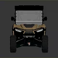 Brown And Black UTV With Open Top Large Tires For Off Road Use