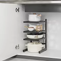 Kitchen Cabinet Door Organizer Rack Storing Pots Bowls Jars Cooking Utensils Space Saving Kitchen Storage