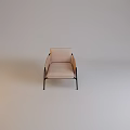 Stylish Beige Single Sofa With Black Metal Frame In Minimalist Modern Design