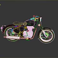 Classic Black Motorcycle Featuring Black Seat Silver Engine And Chrome Accents On Reflective Surface
