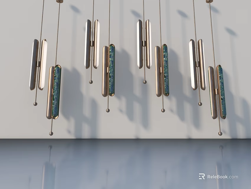 Modern Hinged Doors With Metal Frames And Blue Glass Panels For Home Interior 3d model 