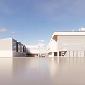 Design volume combination of primary and secondary schools 3d model