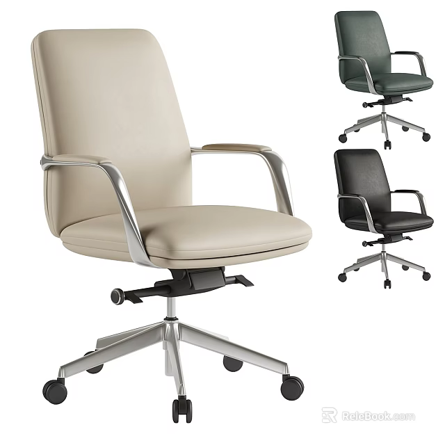 Ergonomic Office Chair With Swivel Base Metal Armrests And Multiple Colors 3d model 