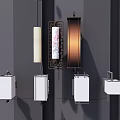 Modern Wall Lamps With Different Styles Square Rectangular And Patterned Designs 3d model