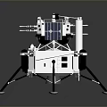Spacecraft Lander Model With Solar Panels Metallic Structure Landing Legs And Scientific Instruments