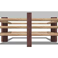 Modern Coffee Table With Layered Wooden Slats And Transparent Glass Top Design