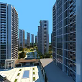 Modern High Rise Residential Buildings With Contemporary Exterior Surrounded By Urban Square And Landscaped Areas