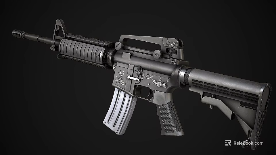 Modern Military Tactical Rifle With Detachable Magazine Barrel Grip And Sight 3d model 