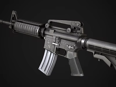 Modern Military Tactical Rifle With Detachable Magazine Barrel Grip And Sight 3d model