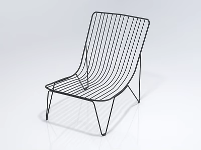 Stylish Black Metal Leisure Chair Featuring Sleek Lines Modern Minimalist Design 3d model