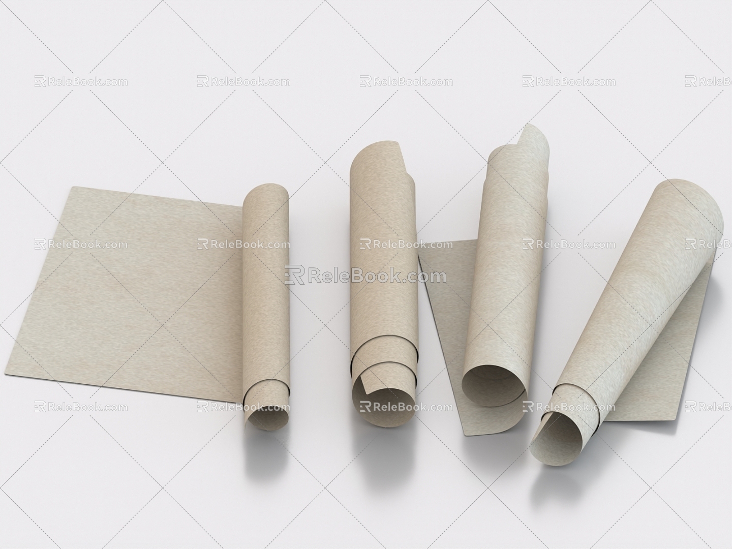 Paper White Paper Xuan Paper Painting Paper Roll-up Paper Roll-up Paper 3d model