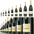 Premium Elegant Display of Moët Chandon Champagne Bottles and Champagne Glasses