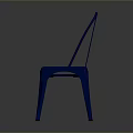 Blue Modern Metal Single Chair With Simple Design And Smooth Curved Lines For Home Use
