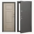 Modern Swing Door Design With Light And Dark Wood Panels And Metal Handles